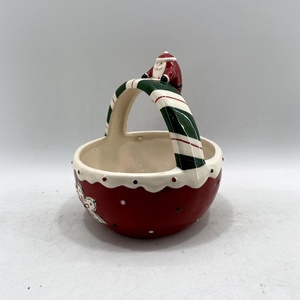 Cesta de cerámica con santa para decoración <span class=keywords><strong>navideña</strong></span>, <span class=keywords><strong>2022</strong></span> - Product Image 4