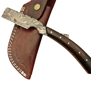 Navaja de afeitar de acero de Damasco, equipo de afeitado artesanal de primera calidad, material metálico duradero, filo de precisión, mango ergonómico para barba - Product Image 3