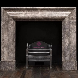 Manteau de cheminée Art Déco en travertin beige sur mesure, contour en pierre naturelle pour la conception d'intérieurs résidentiels et commerciaux - Product Image 5