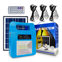 GCSOAR Mini Générateur Solaire Portable d'Urgence 12V 20W Lithium-Ion avec Panneau de Contrôle à Distance, Triple Ampoule LED et Câble de 3m