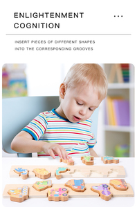 Hot bán mới nhất Montessori mầm non giáo dục học tập đồ chơi cô gái chàng trai ghép hình bằng gỗ Câu Đố trái cây khủng long nhận thức - Product Image 5