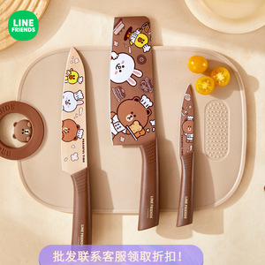 มีดเชฟไลน์เฟรนด์ส 3cr13 สแตนเลสสตีล ลายหมีสีน้ำตาล สำหรับใช้ในครัว - Product Image 2