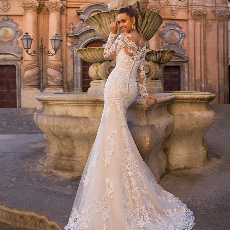 bridal fishtail wedding dresses