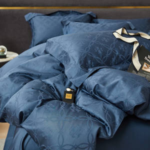 Op Maat Gemaakte Hotel Beddengoed Sets Wassen Zijde Jacquard Katoenen Kleuren Hotel Laken Flat Laken Hoeslaken Met Kussensloop - Product Image 2