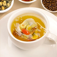Thé de santé aux herbes chinoises : Chrysanthème, Graine de Cassia, Chèvrefeuille, Osmanthus, Sachets de thé triangulaires, Baies de Goji, Fruits séchés