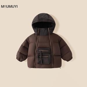 Veste pour enfants 2025 Vêtements <span class=keywords><strong>d</strong></span>'hiver chauds Garçons Style coréen Mode Double fermeture éclair Blanc <span class=keywords><strong>Oie</strong></span> Garment teint à la teinture Capuche - Product Image 5
