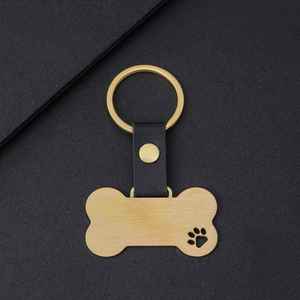 Llavero de Acero Inoxidable Personalizado de Fábrica, Grabado Láser, Forma de Hueso Hueco con Diseño de Rascado de Gato, con Logotipo de Empresa de Mascotas - Product Image 3
