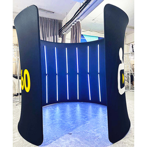 Portable Photo Booth Backdrop with Fill Light Lamp Party Supplies Compatible with <b>PC</b> 360 Smartphones iPad SLR <b>Cameras</b> - Product Image 5