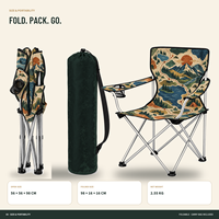 Chaise de voyage pliante robuste avec accoudoirs, porte-gobelet et motif logo personnalisé pour le camping en plein air (vente en gros)