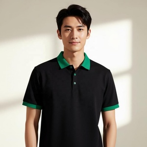 <span class=keywords><strong>Polo</strong></span> de <span class=keywords><strong>Hombre</strong></span> con Rayas <span class=keywords><strong>Verde</strong></span> Marino, Mezcla de Algodón, Manga Corta, Bloques de Color, Casual, Transpirable, Cómodo, con Logotipo Personalizado - Product Image 4
