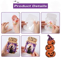 Sac à bonbons transparent coloré en forme de pot, sac de Halloween pour enfants, sac de friandises, sac cadeau auto-adhésif DIY, vente en gros