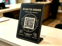 Carte de table NFC personnalisée avec code QR pour commander, menu de restaurant, commande par NFC pour café, bistrot, hôtel
