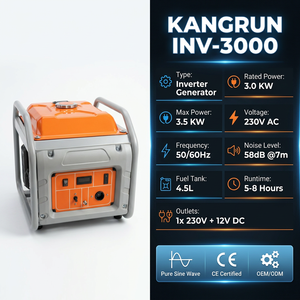 Générateur d'essence portable léger à technologie stable 3kW 15L 95% d'efficacité 4 temps refroidi par air pour usage domestique IG-BZK-3kw - Product Image 3