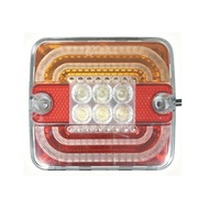 Feu arrière carré LED 9-36V 106 LED, combiné feu stop, marche arrière et clignotant, homologué Emark, étanche pour camion, remorque, camping-car, poids lourd, caravane