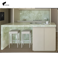 Tostone Translucide Darable Élégant 20mm Vert Naturel Onyx Dalles pour Île Mur Table Baignoire Comptoirs Escaliers Décoration