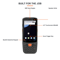 Terminal de données portable industriel Android 13 robuste avec lecteur de codes-barres, écran 4 pouces, clavier, technologie NFC, pour l'inventaire d'entrepôt et la gestion MES, 4 Go