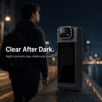Mini caméra d'action intelligente POV avec objectif rotatif pour le vélo, la randonnée, les voyages urbains et la création de contenu