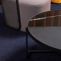 Table basse moderne en marbre noir, 40 pièces, avec cadre métallique, décor de meubles de salon