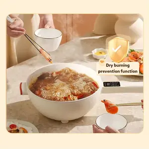 Multi-function Small Power Electric Cooking Long Handle Electric Non-stick Pot Fry Pan with Steamer