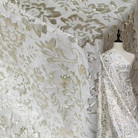 Tissu Jacquard à Motifs Floraux Blancs en Relief, pour Robes, Gilets et Sacs, pour Hommes et Femmes, Tissu Décoratif de Designer JSD-4301