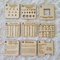 Outil à tricoter portable en bois avec règle à aiguilles et porte-clés jauge pour tricoteurs et autres produits d'artisanat