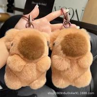 Peluche mignonne et amusante imitation loutre, lapin, dauphin, capybara, porte-clés de voiture, jouet en peluche, sac à dos, décoration suspendue