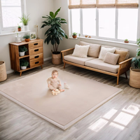 Tapis de jeu pour bébé et tout-petit, personnalisé, écologique, antidérapant, imperméable, épais, en flanelle, pour salon et salle de jeux