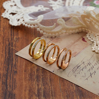 Bagues de couple délicates en zircon à double couche creuse, plaquées or 18K PVD en acier inoxydable, pour femme, cadeau de mariage