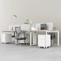 Ensemble de bureau moderne et simple, fabricant populaire de mobilier, postes de travail compartimentés pour quatre employés, ignifuge, qualité commerciale