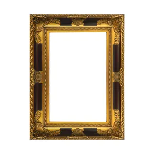 Lüks süs crackle altın barok ahşap oyma antik yağ resim sergisi için çerçeveleri