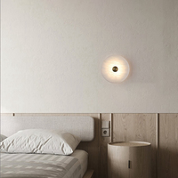 Lampe murale en laiton massif pour l'intérieur, style moderne et luxueux, forme de disque, en albâtre, pour chambre à coucher, vente chaude