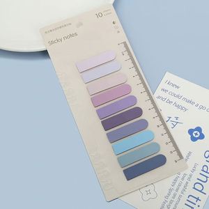 Morandi Color PET Index Paste Writable Custom Book Label Students Tear-Notepad Self-Adhesive Transparent Tabs School Use - Product Image 3