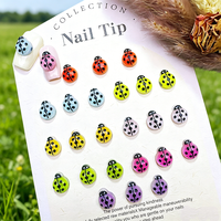 50 Pièces Mini Charms Coccinelle à Sept Points pour Nail Art, Adorables Décorations en Résine pour Ongles, Perles et Accessoires de Manucure Artisanale