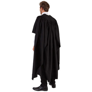 Robe de Cérémonie de Remise des Diplômes Jing Zherui pour Adultes Unisexe Noire Tissée Unie – Uniforme de Cérémonie de Licence et de Master, Uniforme Scolaire - Product Image 3