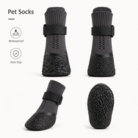 Chaussettes pour chiens et chats, chaudes, antidérapantes, à double couche, avec semelle à points en caoutchouc, douces, respirantes, en tricot, pour la marche en intérieur, soin des pattes, chaussettes avec logo personnalisé
