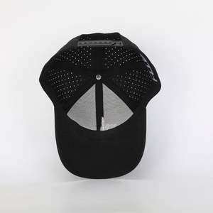 Casquette de baseball OEM de haute qualité avec logo personnalisé brodé 6 panneaux, casquette de sport pour papa, gorras en polyester noir, casquette de baseball pour homme avec trou découpé au laser vente en gros - Product Image 6