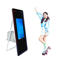 Boîte à selfie avec caméra et imprimante, fond ovale, Air Infinity 2026, miroir magique, photomaton