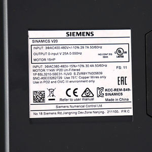 Convertisseur de fréquence d'automatisation industrielle Siemens 6SL3210-5BE31-1UV0 d'origine neuf, variateur de vitesse Siemens SINAMICS V20 VFD - Product Image 2