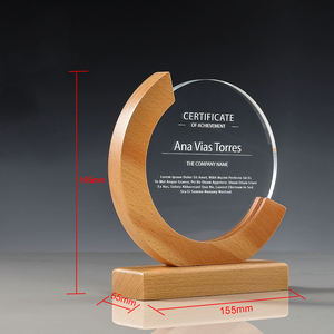 लकड़ी के आधार पुरस्कार के साथ खाली 2026 स्पष्ट राउंड क्रिस्टल ट्रॉफी कंपनी स्मृति चिन्ह उपहार - Product Image 2