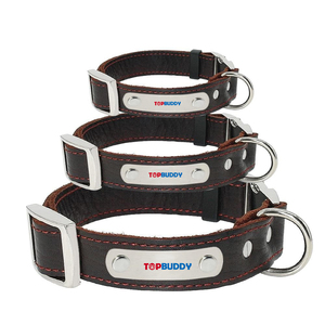 Collare <span class=keywords><strong>per</strong></span> <span class=keywords><strong>cani</strong></span> <span class=keywords><strong>in</strong></span> vera pelle fatto a mano su misura con Hardware <span class=keywords><strong>in</strong></span> argento elegante e Design classico e resistente <span class=keywords><strong>per</strong></span> il tuo animale domestico - Product Image 1
