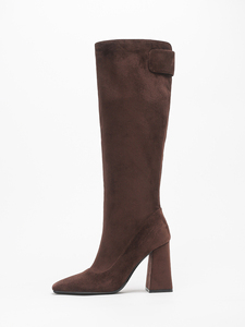 Giày bốt cao đến đầu gối nữ chất liệu da lộn mũi vuông 1229-7, gót cao 9.5cm, bộ sưu tập Thu Đông, kiểu dáng thời trang dành cho nữ - Product Image 6