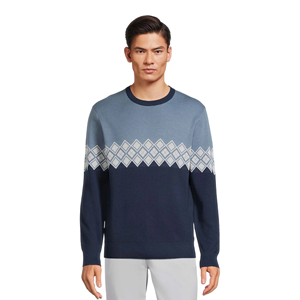 สเวตเตอร์แบบสวมหัวของผู้ชายเสื้อสเวตเตอร์แบบใหม่เสื้อถักแขนยาวลำลองระบายอากาศฤดูใบไม้ผลิสีตัดกันไซส์ใหญ่พิเศษออกแบบได้ตามต้องการ - Product Image 2