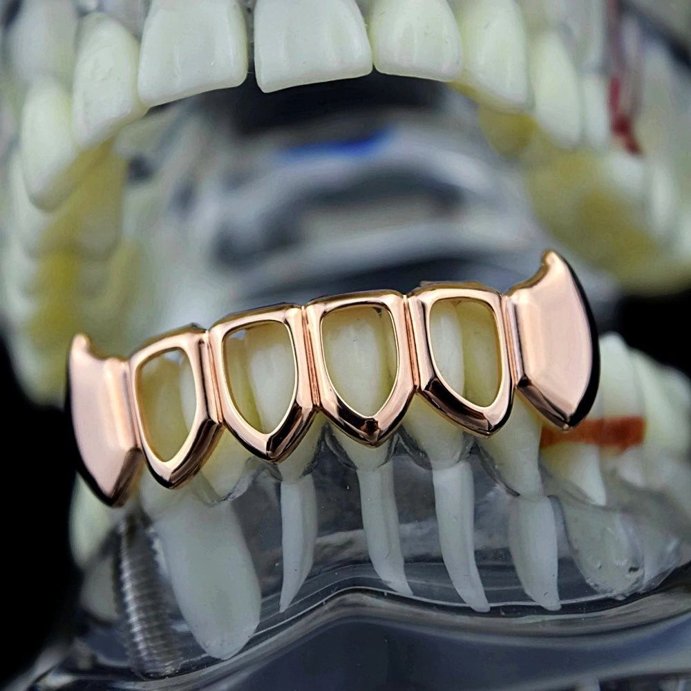 Hip Hop Denti Grill Set Micro-Set Con Diamanti – Grillz In Rame Con Zirconi, Bretelle Fai Da Te, Gioielli Moda Uomo Donna - 2