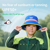 Chapeau de soleil pour enfants mignon et durable UPF 50+, en nylon/polyester écologique, maille réutilisable, certifié 1000 lavages, protection UV, bob d'été