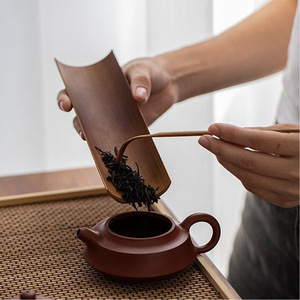 Juego de cucharas de té de bambú carbonizado con pinzas y palillo para accesorios de ceremonia del té - Product Image 2