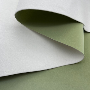 PU Synthetic Leather Fabric <b>Brushed</b> <b>Sueded</b> Microfiber Backing For Shoes Interior Upholstery Material Solid Colors - Product Image 2