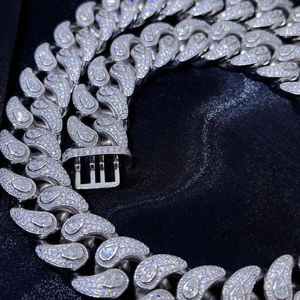 Collar Moderno de Eslabones Cubanos para Hombre, Estilo Diamante Cultivado en Laboratorio, Chapado en Oro de 14k, Cadena de Oro, Joyería Hip Hop Streetwear para Fiestas - Product Image 4