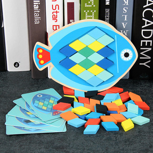 <span class=keywords><strong>Puzzle</strong></span> éducatif pour enfants en forme de hibou, <span class=keywords><strong>poisson</strong></span>, dessin animé, formes d'animaux, design géométrique, <span class=keywords><strong>puzzle</strong></span> en bois écologique pour les enfants de 2 à 4 ans - Product Image 2