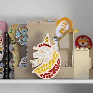 <b>Mosaic</b> Wooden Base Bamboo Wood Groove Base Blank White Blank Children's Handicraft Art Material Succulent Base Tray Wooden Blank - Product Image 1