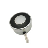 12V/24V/36V DC besi cor bulat pengangkat elektromagnetik 1200N/1400N/2000N pemegang Magnet kecil kuat mengangkat Solenoid